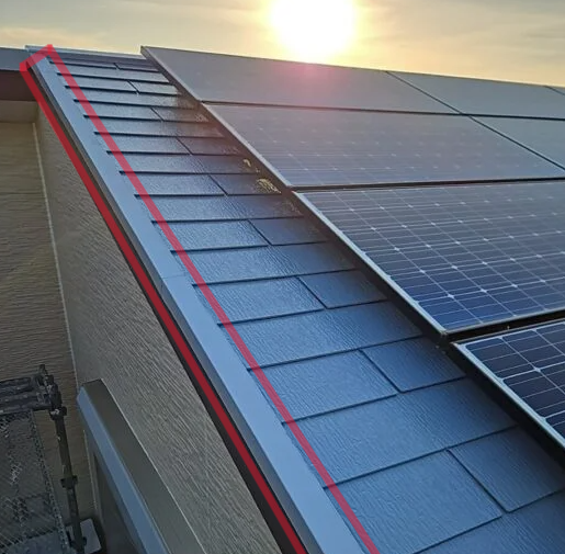 ストレート屋根のケラバの写真